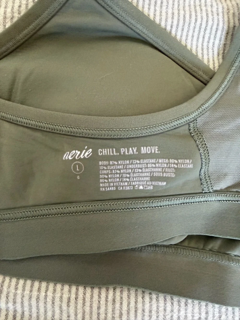 Olive Green Aerie Sports Bra - Picture 3 of 3